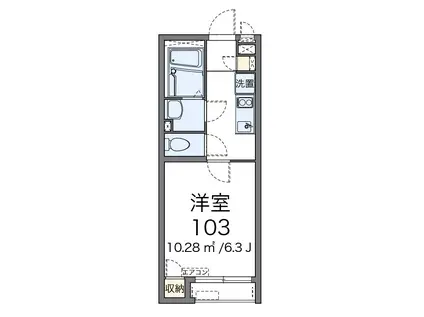 NEW GREENIII(1K/2階)の間取り写真
