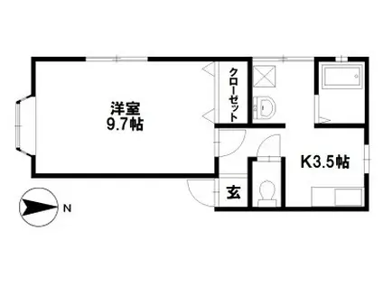 DREAM CHATEAUA棟(1K/1階)の間取り写真