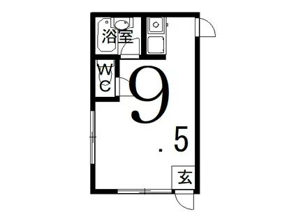 OIDAコーポ(ワンルーム/1階)の間取り写真