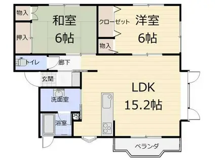 グランディールF(2LDK/1階)の間取り写真