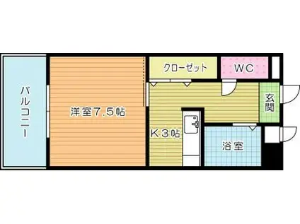 ピュアシティ小倉(1K/10階)の間取り写真