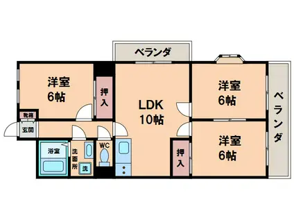 ルミエール天王寺(3LDK/8階)の間取り写真