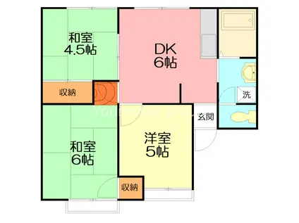 アメニティ西湘C(3DK/1階)の間取り写真