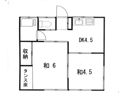 清里荘(2DK/1階)の間取り写真