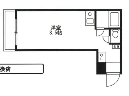 藤井三国マンション(ワンルーム/2階)の間取り写真