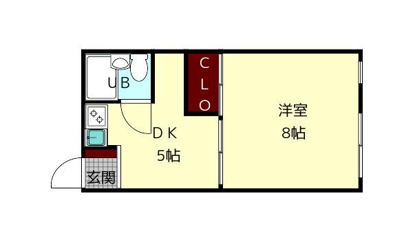 コーポ華(1DK/1階)の間取り写真