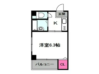 フローラルステージ桜ノ宮(1K/3階)の間取り写真