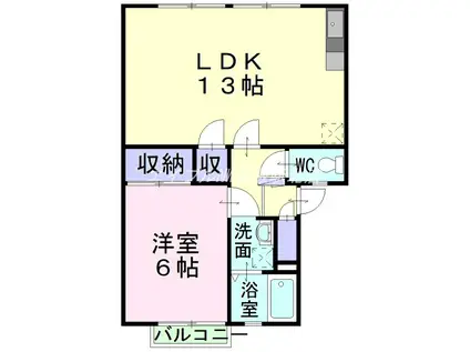 サンライフ西富井(1LDK/2階)の間取り写真