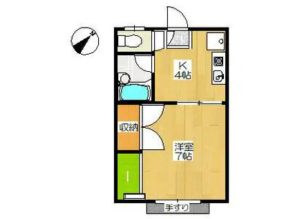 APマツダIII(1K/1階)の間取り写真