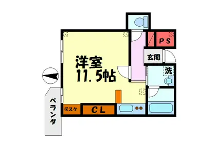 レグルス桜夙川(1K/1階)の間取り写真