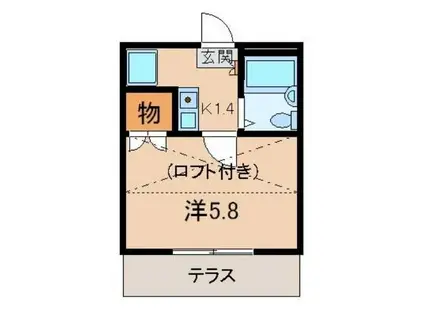 東松江第3マンション(1K/1階)の間取り写真