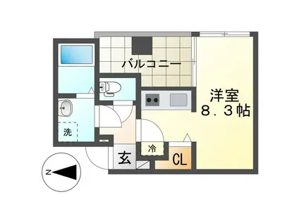APARTMENT GRUS OKAMACHI(ワンルーム/7階)の間取り写真