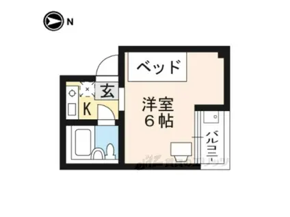 エクラン・ドール(1K/4階)の間取り写真