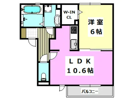 大阪モノレール本線 沢良宜駅 徒歩6分 2階建 築10年(1LDK/1階)の間取り写真