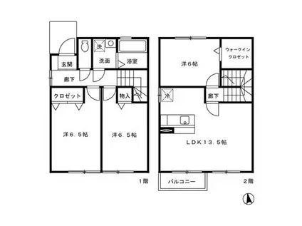 COMFORTRESIDENCEII(3LDK/1階)の間取り写真