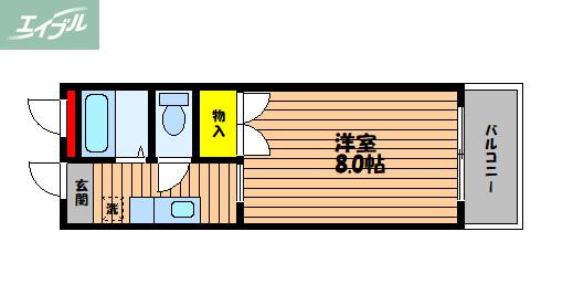 ドリームマンション(1K/1階)の間取り写真