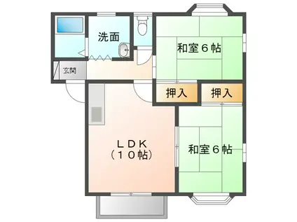 コーポ和光C(2LDK/1階)の間取り写真