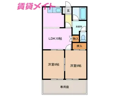 WISDOM(2LDK/1階)の間取り写真