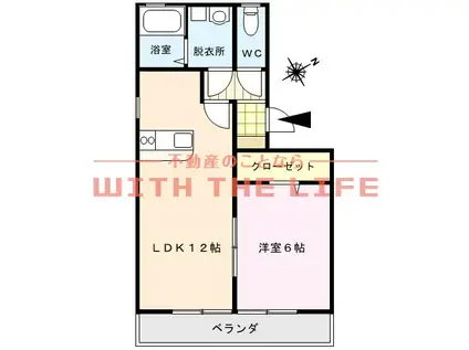 ハウスフリーデIII(1LDK/3階)の間取り写真