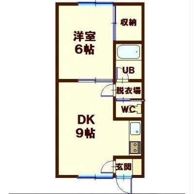 パステルコートミナト(1DK/1階)の間取り写真