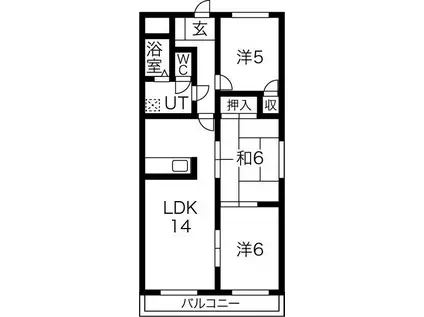 メゾンシャンポール(3LDK/7階)の間取り写真