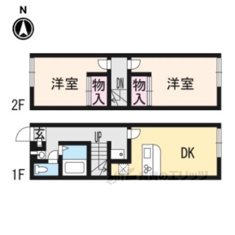 レオパレスはくほう(2DK/1階)の間取り写真