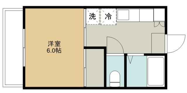 秀和コーポB(1K/1階)の間取り写真
