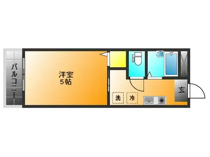 ベルハウスA(1K/4階)の間取り写真