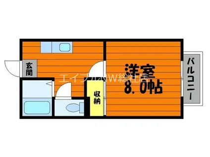 コーポ戸板(1K/1階)の間取り写真