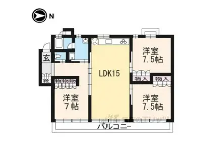 アーバネックス三条(3LDK/3階)の間取り写真