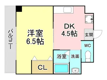 第61川崎ビル(1DK/7階)の間取り写真