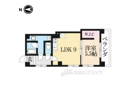 マンションパール(1K/4階)の間取り写真