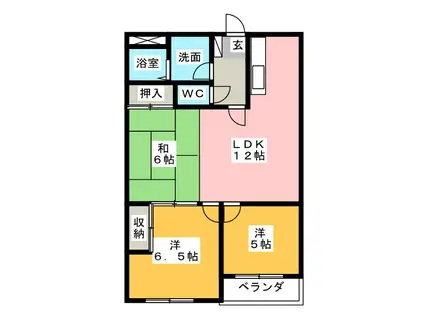 レジデンス両替町(3LDK/1階)の間取り写真