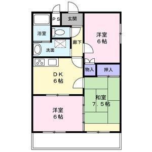 ソレアード(3DK/1階)の間取り写真