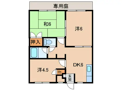 コスモプラン21(3DK/1階)の間取り写真