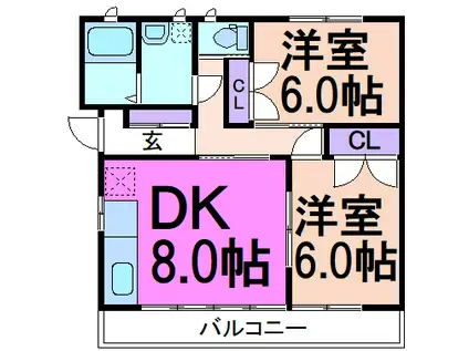 レジデンス大森 C棟(2DK/2階)の間取り写真