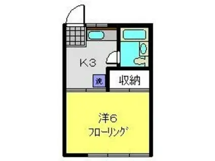 橘荘五号館(1K/2階)の間取り写真