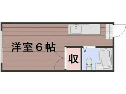 ぐらんめーるIII(ワンルーム/1階)の間取り写真