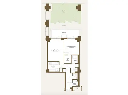 麻布台ヒルズ ガーデンプラザレジデンス(1LDK/6階)の間取り写真