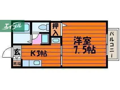 スインセリティー(1K/2階)の間取り写真