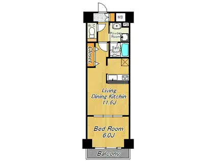 フォンテオット(1LDK/4階)の間取り写真