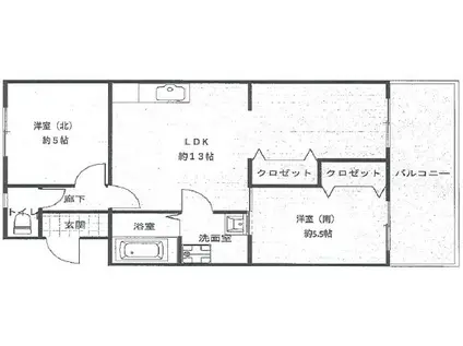 マンション堂本(2LDK/1階)の間取り写真