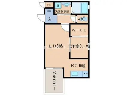 アルテマイスター谷川(1LDK/4階)の間取り写真