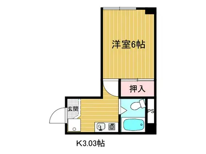 須藤ビル(1K/2階)の間取り写真