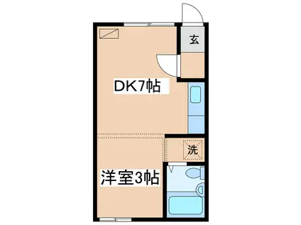 パークサイドY(1DK/2階)の間取り写真