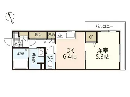 サンセベリア幸(1DK/1階)の間取り写真