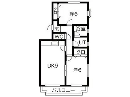 アベリアまの(2DK/1階)の間取り写真