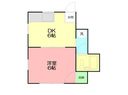 ルイシャトレ富士見A(1DK/2階)の間取り写真