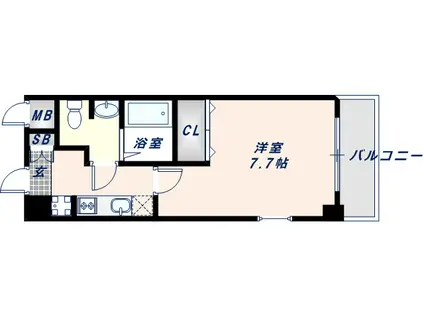 エスリード森ノ宮駅前(1K/4階)の間取り写真