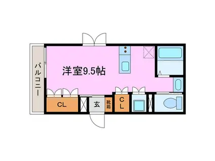 プランドール平針(ワンルーム/1階)の間取り写真